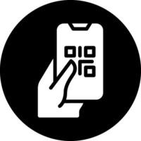 icône de glyphe de code qr vecteur
