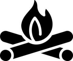icône de glyphe de feu de camp vecteur