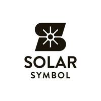 initiale lettre s avec Soleil solaire panneau énergie logo conception vecteur