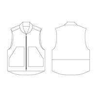 modèle gilet kangourou poche vecteur illustration plat conception contour Vêtements collection