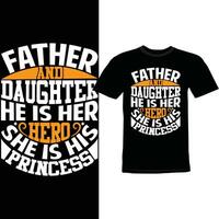père et fille il est sa héros elle est le sien princesse, fête les pères journée cadeau fier père marrant père et fille conception vecteur