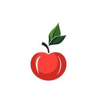 rouge Pomme plat illustration vecteur