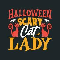 Halloween effrayant chat Dame - Halloween citations t chemise conception, affiche, vecteur graphique