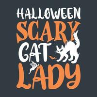 Halloween effrayant chat Dame - Halloween citations t chemise conception, affiche, vecteur graphique