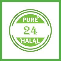 conception avec halal feuille conception 24 vecteur