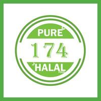 conception avec halal feuille conception 174 vecteur