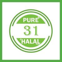 conception avec halal feuille conception 31 vecteur