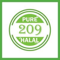 conception avec halal feuille conception 209 vecteur