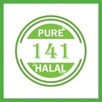 conception avec halal feuille conception 141 vecteur