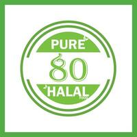 conception avec halal feuille conception 80 vecteur