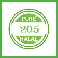 conception avec halal feuille conception 205 vecteur
