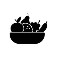 vecteur illustration de des fruits dans solide couleur, bien pour en bonne santé en mangeant silhouette illustration.