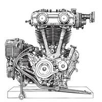 main dessin moto moteur vecteur illustration transport ingénierie