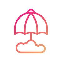 parapluie icône pente rose Jaune été plage symbole illustration. vecteur