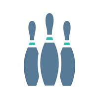 bowling icône solide vert lumière gris sport symbole illustration. vecteur