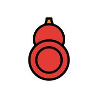 calebasse icône coloré contour rouge Orange Couleur chinois Nouveau année symbole parfait. vecteur
