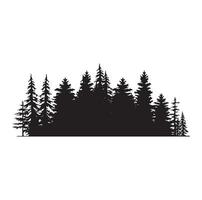 pin arbre silhouettes. à feuilles persistantes forêt sapins et épicéas noir formes, sauvage la nature des arbres modèles. vecteur illustration des bois des arbres ensemble sur blanc Contexte