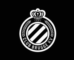 club brugge kv club logo symbole blanc Belgique ligue Football abstrait conception vecteur illustration avec noir Contexte