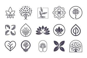 ensemble de la nature et arbre logo conception vecteur avec Créatif élément concept