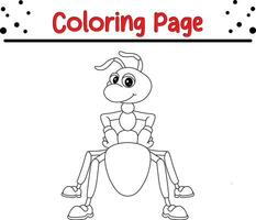 mignonne fourmi animal coloration page illustration vecteur. pour des gamins coloration livre. vecteur