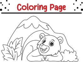 mignonne ours animal coloration page illustration vecteur. pour des gamins coloration livre. vecteur