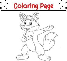 mignonne Renard animal coloration page illustration vecteur. pour des gamins coloration livre. vecteur