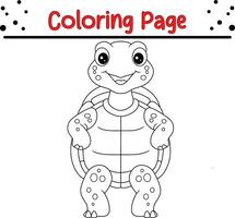 mignonne tortue animal coloration page illustration vecteur. pour des gamins coloration livre. vecteur