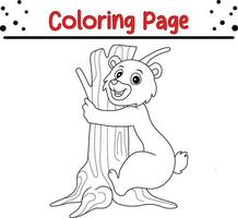 mignonne ours dessin animé coloration page. animal illustration vecteur. pour des gamins coloration livre. vecteur