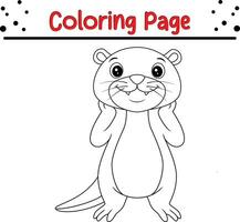loutre animal coloration page pour enfants. mer animal coloration livre vecteur