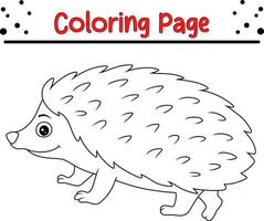 mignonne hérisson animal coloration page illustration vecteur. pour des gamins coloration livre. vecteur
