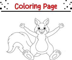 mignonne écureuil animal coloration page illustration vecteur. pour des gamins coloration livre. vecteur