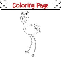 flamant coloration page pour les enfants. noir et blanc vecteur illustration pour coloration livre