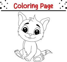 chat coloration page pour les enfants. noir et blanc vecteur illustration pour coloration livre