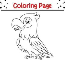 oiseau coloration page pour les enfants. noir et blanc vecteur illustration pour coloration livre