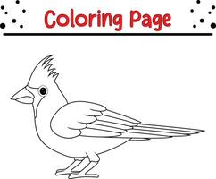 mignonne oiseau animal coloration page pour les enfants. noir et blanc vecteur illustration pour coloration livre.