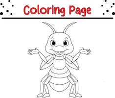 Bugs et insecte coloration page pour les enfants. noir et blanc vecteur illustration pour coloration livre