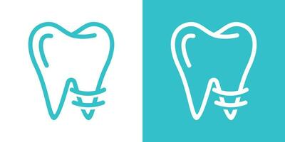 logo conception dentaire icône vecteur illustration ligne