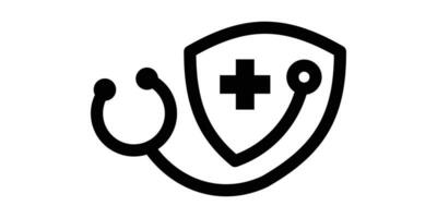 bouclier médical logo conception icône vecteur illustration