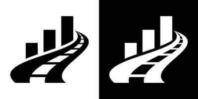 route et bar logo conception icône vecteur illustration
