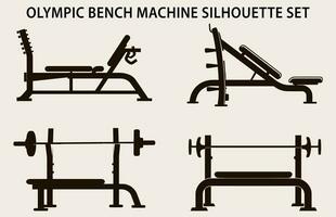 ensemble de Gym équipement silhouette vecteur, aptitude élément machine illustration paquet vecteur