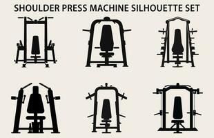 ensemble de Gym équipement silhouette vecteur, aptitude élément machine illustration paquet vecteur