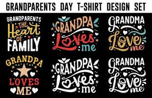 content grands-parents journée T-shirt conception ensemble, ancien grands-parents journée T-shirt paquet vecteur