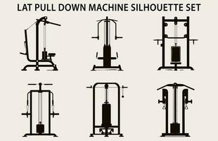 ensemble de Gym équipement silhouette vecteur, aptitude élément machine illustration paquet vecteur