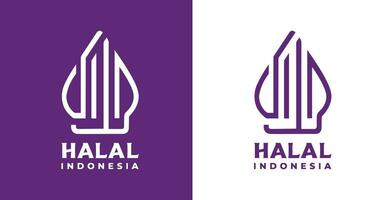halal Indonésie logo Nouveau l'image de marque. indonésien halal logo rebranding vecteur