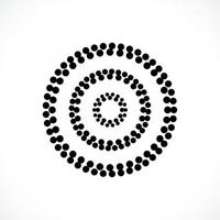 conception d'emblème de logo de points de demi-teintes de cadre de cercle de vecteur abstrait.