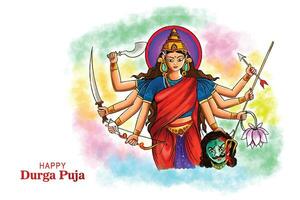 beau visage de la déesse durga puja pour le fond du festival shubh navratri vecteur