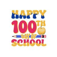 joyeux 100e jour d'école vecteur