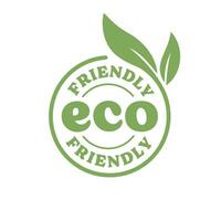 éco amical badge. en bonne santé Naturel produit étiquette logo conception avec plante feuilles. vecteur