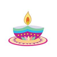 vecteur illustration de diwali fête avec décoratif coloré conception ensemble.