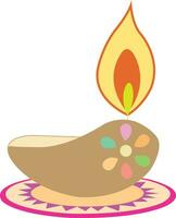 vecteur illustration de diwali fête avec décoratif coloré conception ensemble.